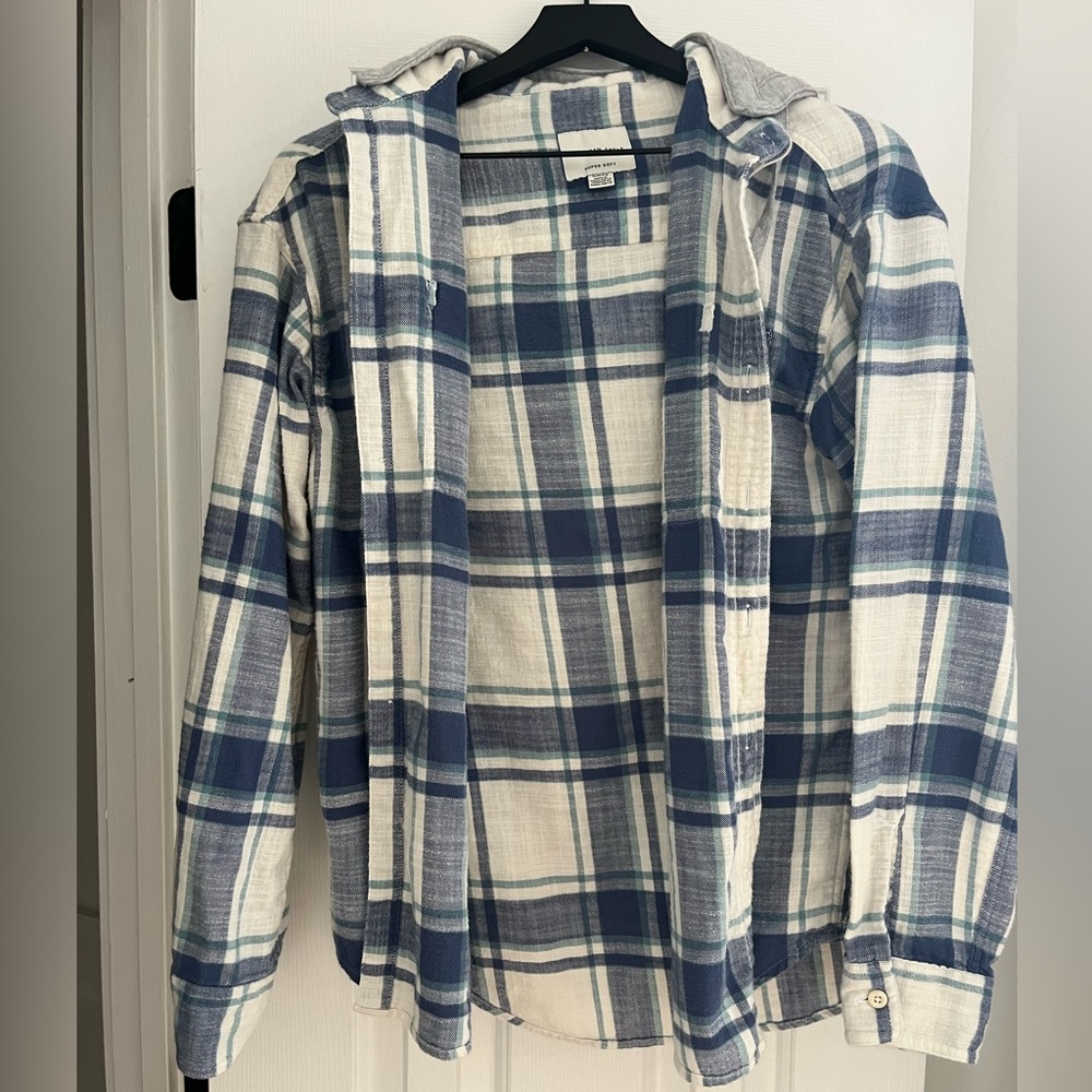 AE Hooded Flannel Shacket